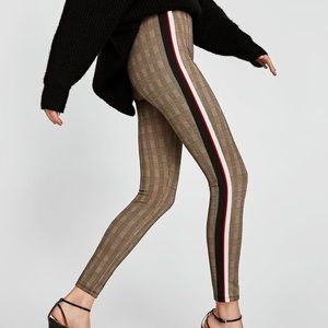 Zara Basic Collection Check Striped Legging Pants